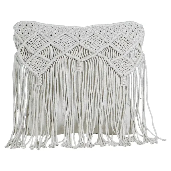 Macrame Tassel Cushion With Cover 16 x 16 inches - Leechoo